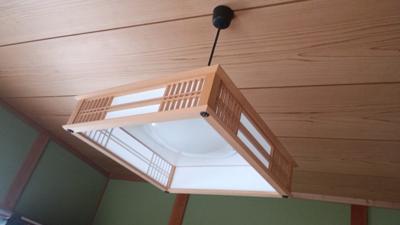 LED仕様の和風タイプのペンダントライト