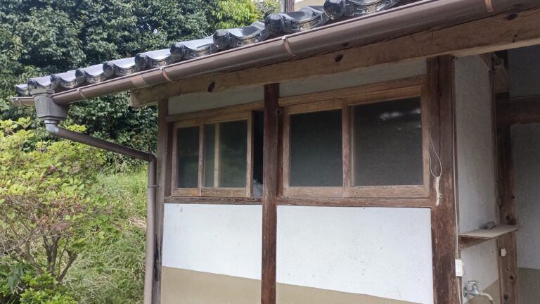 うちの外便所を庭から写したところ