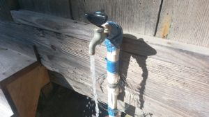 蛇口と蛇口から流れ出る水
